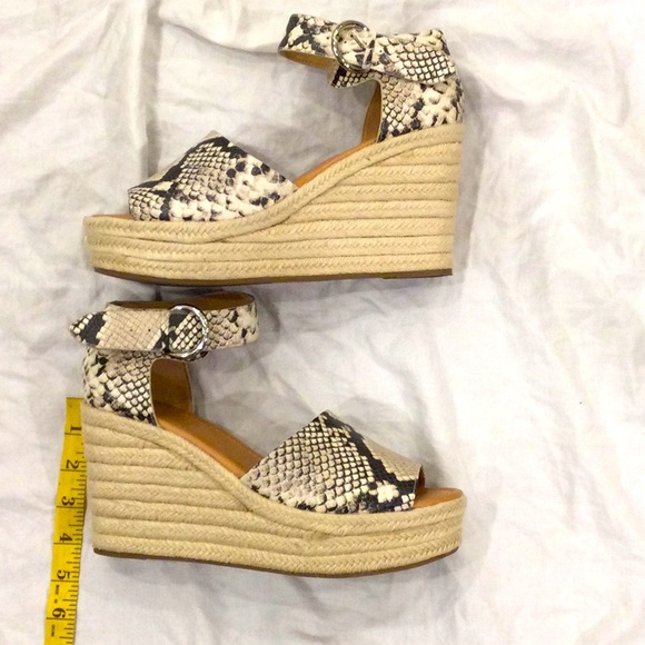 Snakeskin Print Platform Espadrille Sandals Size 9.5 - Picture 5 of 8